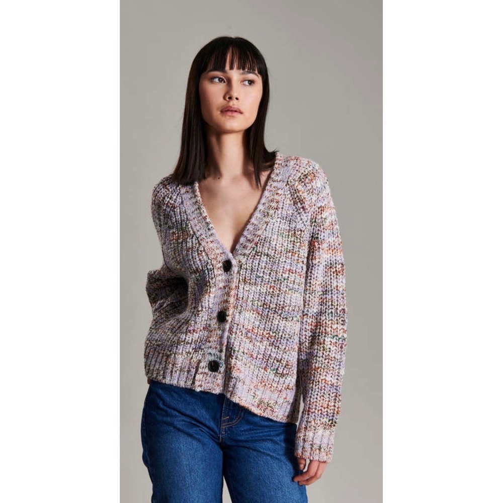 Line Brynn Button Front Cardigan Purple Haze Sz S Knit Cozy $250
